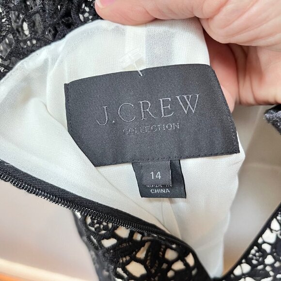 J. Crew Collection Lace Dress In Black Ivory‎ NWT Women’s Size: 14 - Picture 3 of 6